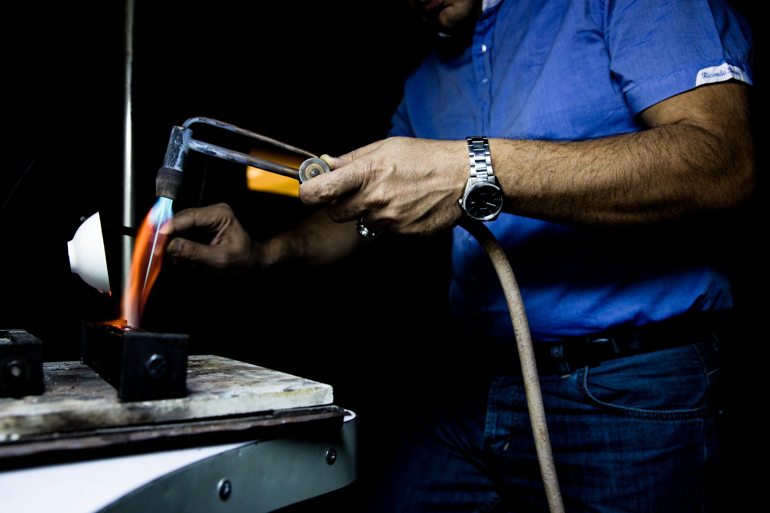 Welding Machines & Consumables master working with high temperature in the atelier